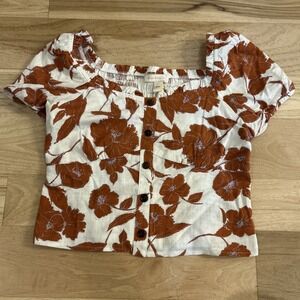 Monteau Juniors Linen Blend Blouse Size XL